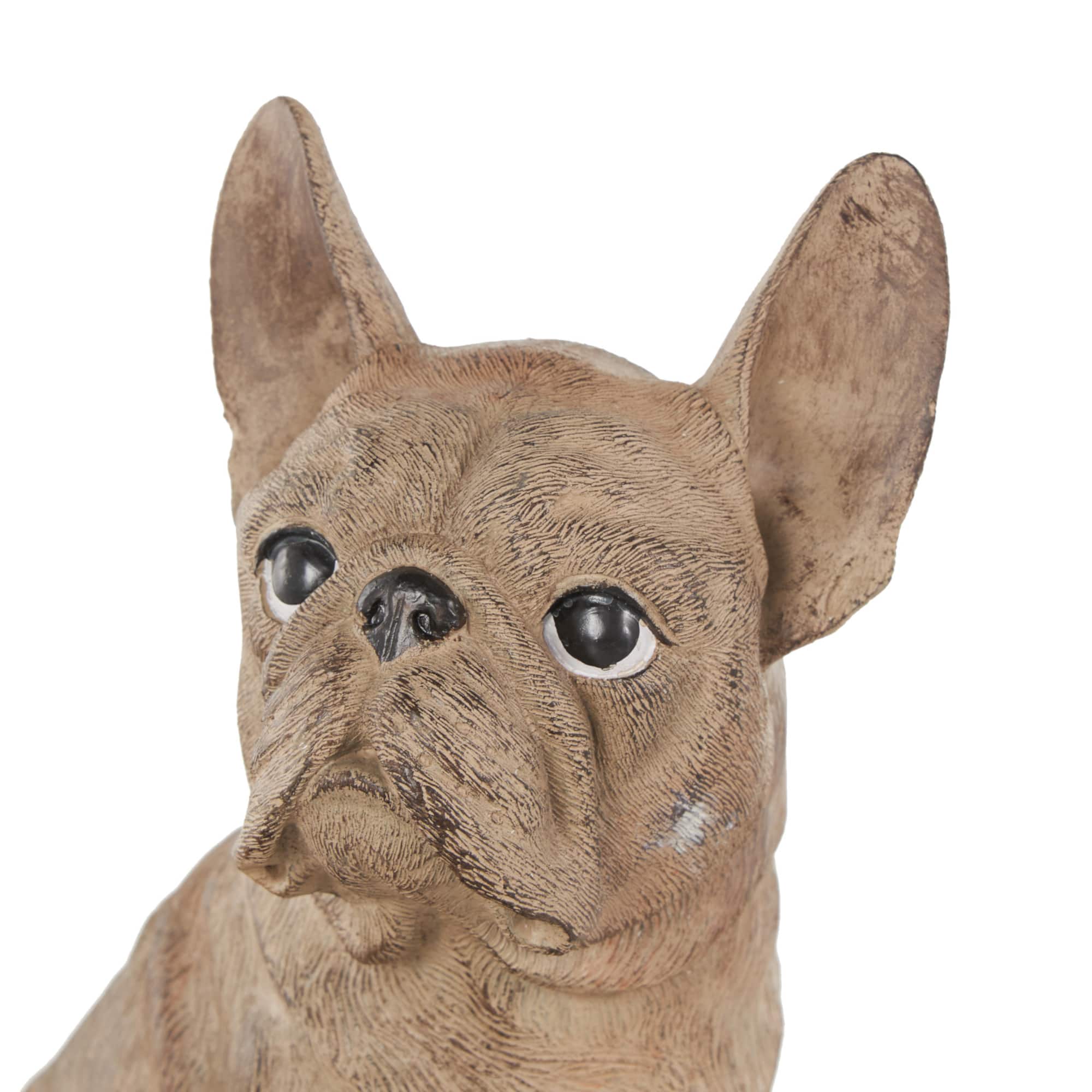 11" Textured Brown Dog Planter with Antique Pot